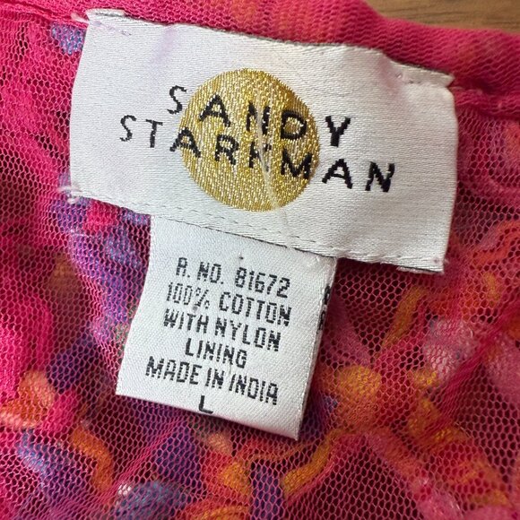 Sandy Starkman Sz L Funky Maximalist Colorful Y2K Woven Ribbon Textile Jacket - Picture 2 of 9